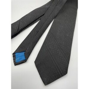 Damon Mens Black Textured Pattern Classic Necktie Tie
